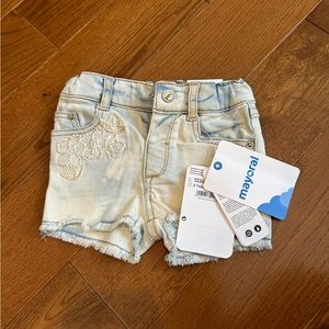 Mayoral baby girl denim jean shorts 6m